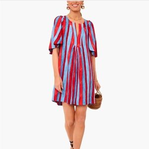 Painterly Stripe Finley Flutter Sleeve Dress
